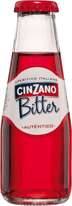6,95 € Envío gratis | Caja de 6 unidades Mixer Cinzano Italia Botellín Miniatura 10 cl Bitter — Amargo, Soda