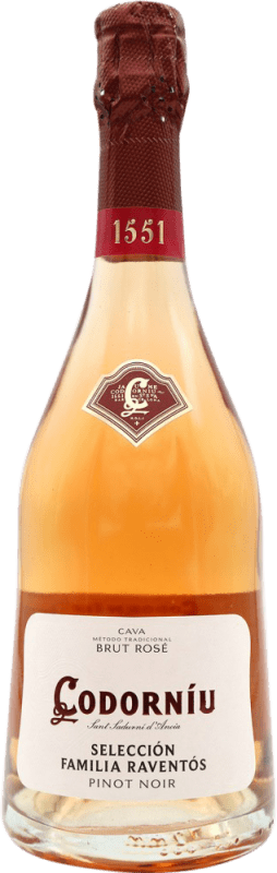22,95 € 免费送货 | 玫瑰气泡酒 Codorníu Selección Familia Raventós Rosé D.O. Cava 西班牙 Pinot Black 瓶子 75 cl