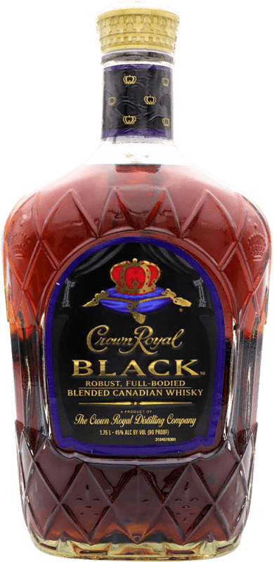 202,95 € Kostenloser Versand | Whiskey Blended Crown Royal Canadian Black Kanada Spezielle Flasche 1,75 L