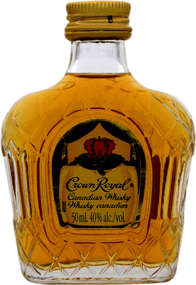 22,95 € Spedizione Gratuita | Whisky Blended Crown Royal Canadian Canada Bottiglia Miniatura 5 cl