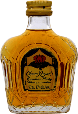 22,95 € Envio grátis | Whisky Blended Crown Royal Canadian Canadá Garrafa Miniatura 5 cl
