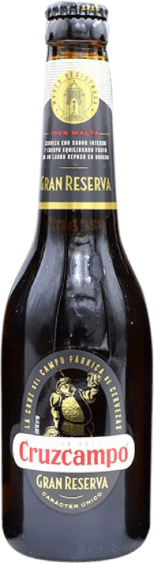 8,95 € Free Shipping | 6 units box Beer Cruzcampo Grand Reserve — Long Barrel-Aged Spain Third-Liter Bottle 33 cl