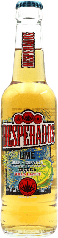 1,95 € 免费送货 | 啤酒 Desperados 法国 三分之一升瓶 33 cl Cactus — 仙人掌, Lima — 青柠, Tequila — 龙舌兰酒
