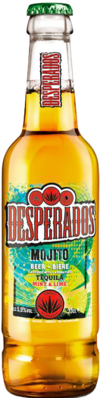 2,95 € Spedizione Gratuita | Birra Desperados Francia Bottiglietta Terzo 33 cl Lime — Lima, Mint — Menta, Mojito, Tequila