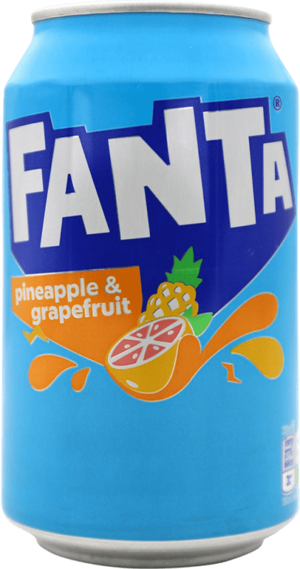 2,95 € Envio grátis | Refrescos e Mixers Fanta Pineapple & Grapefruit Alemanha Lata 33 cl