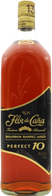 44,95 € Envío gratis | Ron Flor de Caña Perfect 10 Bourbon Barrel Aged Nicaragua Botella 1 L