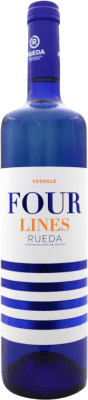 9,95 € Envio grátis | Vinho Branco Four Lines D.O. Rueda Espanha Verdejo 75 cl