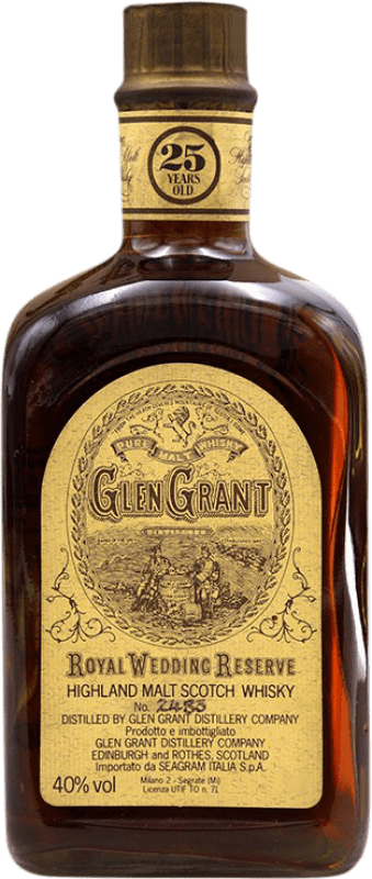 681,95 € Free Shipping | Whisky Single Malt Glen Grant Royal Wedding Collector's Specimen Scotland United Kingdom 25 Years Bottle 70 cl