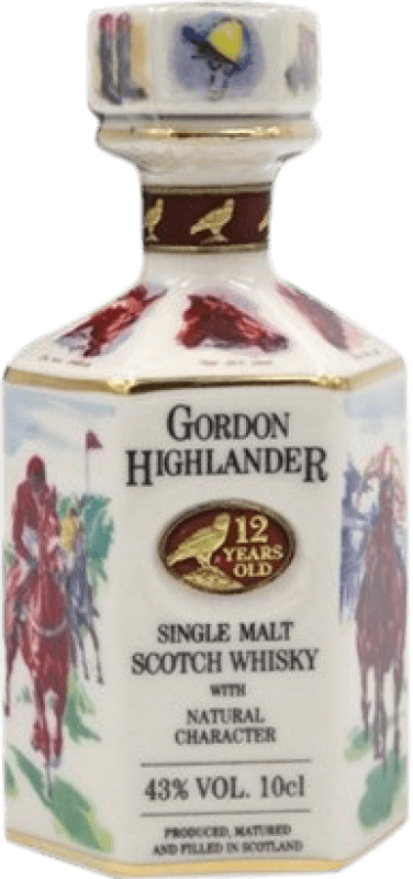 178,95 € Envio grátis | Whisky Single Malt Gordon Highlander Reino Unido 12 Anos Garrafinha Miniatura 10 cl