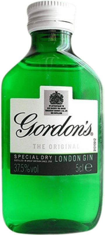 6,95 € Spedizione Gratuita | Gin Gordon's Regno Unito Bottiglia Miniatura 5 cl