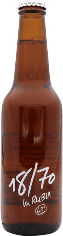 1,95 € Kostenloser Versand | Bier Heineken 18/70 Rubia — Blonde Spanien Drittelliterflasche 33 cl