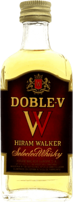 25,95 € Envio grátis | Whisky Blended Hiram Walker Doble V Espanha Garrafinha Miniatura 5 cl
