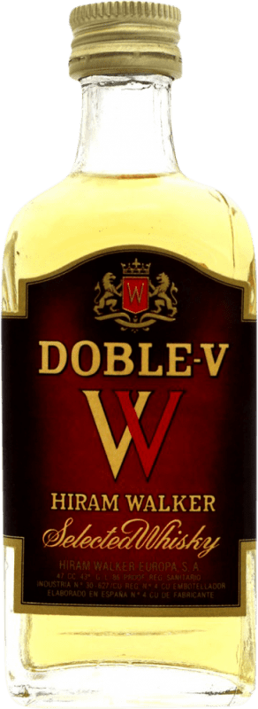 25,95 € Free Shipping | Blended Whisky Hiram Walker Doble V Spain Miniature Bottle 5 cl