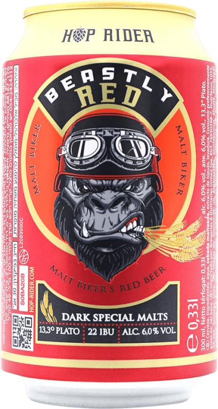 2,95 € Free Shipping | Beer Hop Rider Beastly Special, Red Ale Spain Can 33 cl Malt