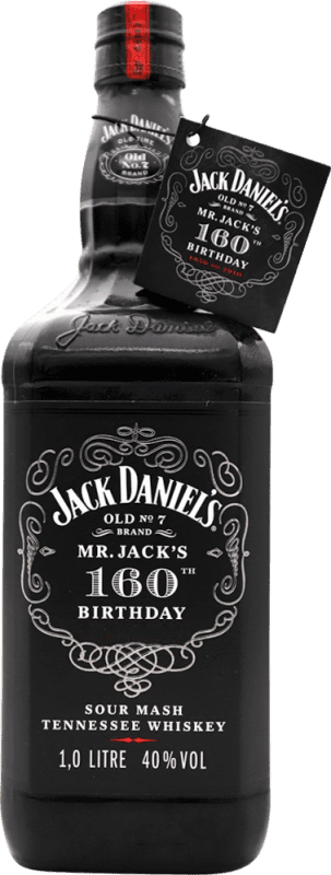 539,95 € Envio grátis | Whisky Bourbon Jack Daniel's 160th Birthday Estados Unidos Garrafa 1 L