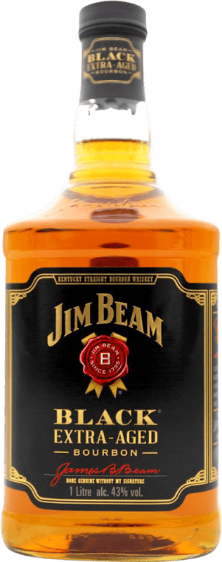 43,95 € Spedizione Gratuita | Whisky Bourbon Jim Beam Black Extra Aged stati Uniti Bottiglia 1 L