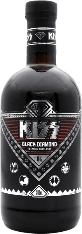 63,95 € Envío gratis | Ron Kiss Black Diamond República Dominicana Botella Medium 50 cl