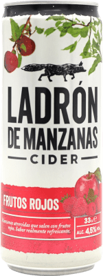 2,95 € Бесплатная доставка | Сидр Ladrón de Manzanas Frutos Rojos Испания Алюминиевая банка 33 cl