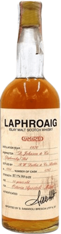 54 117,95 € Envío gratis | Whisky Single Malt Mongiardino Samaroli From Laphroaig Reino Unido 14 Años Botella 70 cl Ejemplar Coleccionista No Apto para Consumo