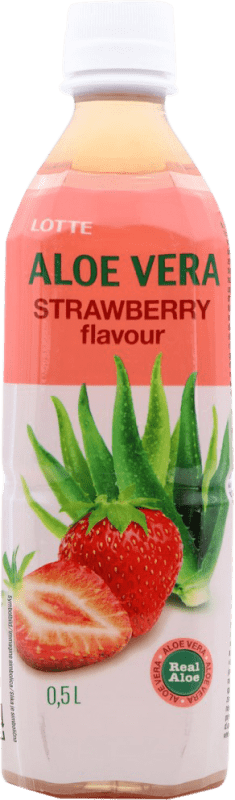 2,95 € Envío gratis | Refrescos Lotte República de Corea Botella Medium 50 cl Aloe Vera, Strawberry — Fresa