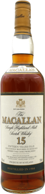3 117,95 € Kostenloser Versand | Single Malt Whisky Macallan Großbritannien 15 Jahre 70 cl Sammlerstück Nicht zum Verzehr Geeignet