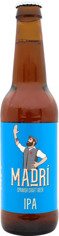 2,95 € Envio grátis | Cerveja Madrí IPA — India Pale Ale Espanha Garrafinha Terço 33 cl