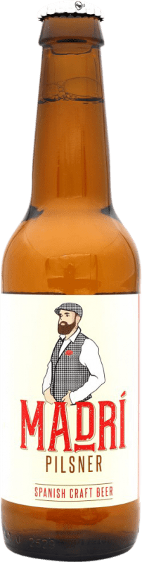 2,95 € Envio grátis | Cerveja Madrí Pilsner Espanha Garrafinha Terço 33 cl
