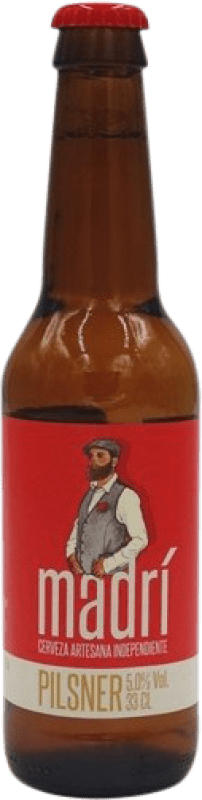 2,95 € Бесплатная доставка | Пиво Madrí Artesanal — Ремесленный, Pilsner — Пилснер Испания Бутылка на треть 33 cl