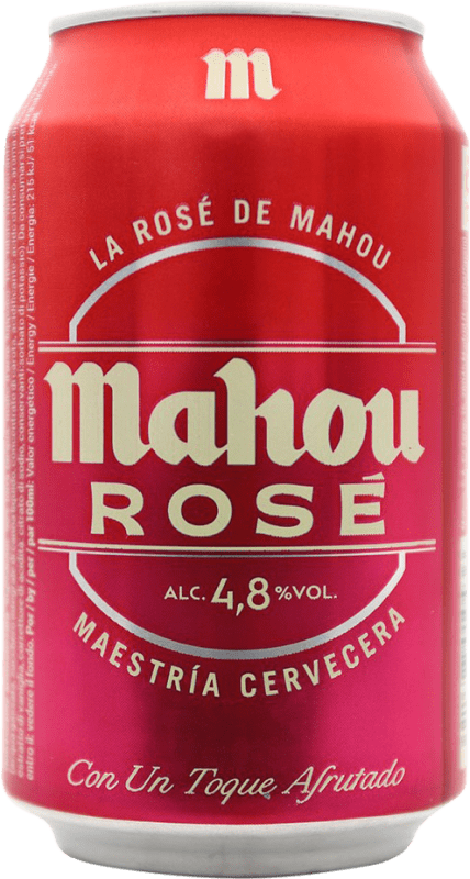 2,95 € Бесплатная доставка | Пиво Mahou Rosé — Розе Испания Жестяная банка 33 cl