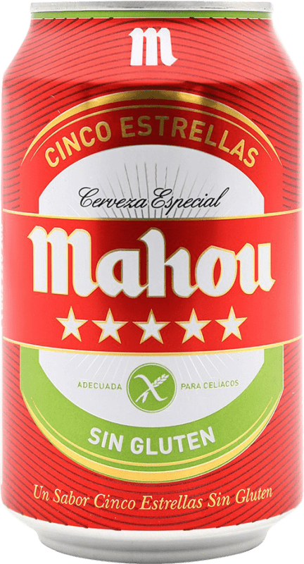 2,95 € 送料無料 | ビール Mahou 特別 スペイン 缶 33 cl Gluten Free — グルテンフリー