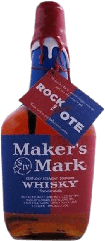 158,95 € Envío gratis | Whisky Bourbon Maker's Mark Rock The Vote Estados Unidos Botella 1 L