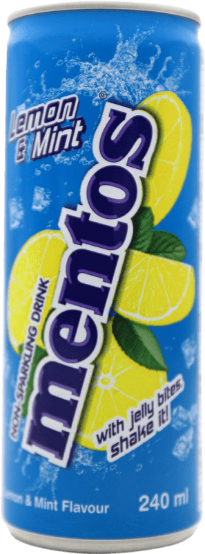 2,95 € Envio grátis | Refrigerantes Mentos Países Baixos Lata 25 cl Limón — Limão, Menta — Hortelã