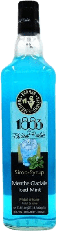11,95 € Envío gratis | Schnapp Routin 1883 Sirope Menta Glacial Francia Botella 1 L Sin Alcohol