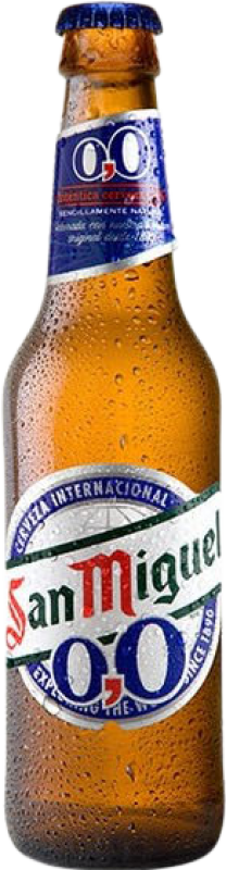 6,95 € Spedizione Gratuita | Scatola da 6 unità Birra San Miguel Spagna Bottiglietta 25 cl 0.0 Zero Zero Senza Alcol