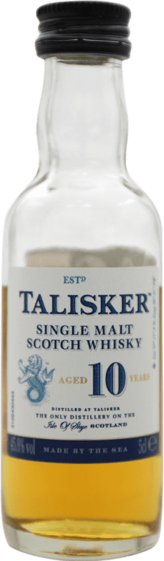 7,95 € 免费送货 | 威士忌单一麦芽威士忌 Talisker 收藏家标本 英国 10 岁 微型瓶 5 cl