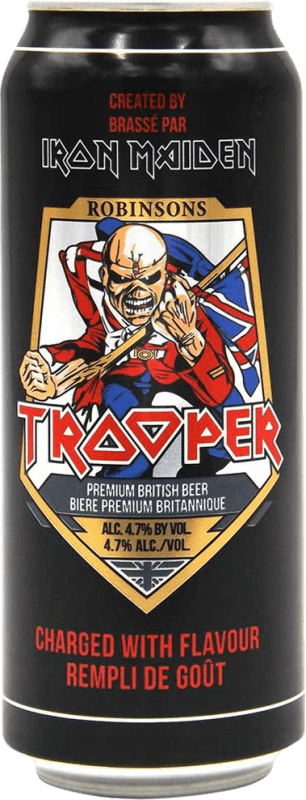 3,95 € Spedizione Gratuita | Birra Trooper Iron Maiden Regno Unito Lattina Medium 50 cl
