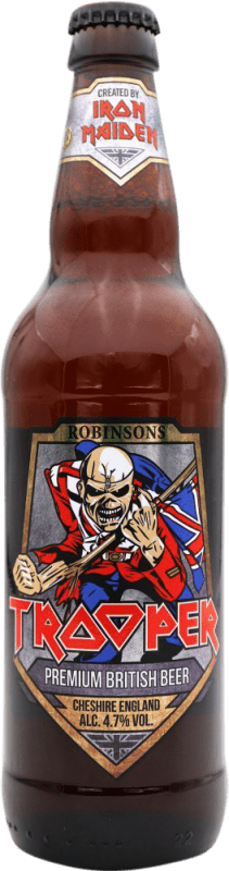 6,95 € Spedizione Gratuita | Birra Trooper Iron Maiden Regno Unito Bottiglia Medium 50 cl