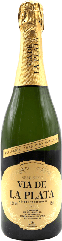 7,95 € Envio grátis | Espumante branco Vía de la Plata Semi-seco Semi-doce D.O. Cava Espanha Garrafa 75 cl