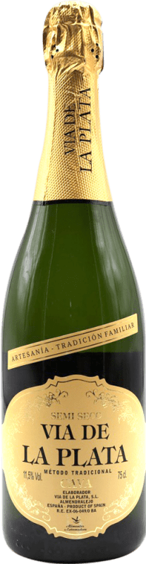 7,95 € Envío gratis | Espumoso blanco Vía de la Plata Semi-Seco Semi-Dulce D.O. Cava España Botella 75 cl