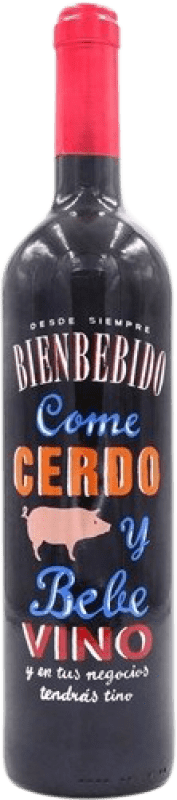 6,95 € Envío gratis | Vino tinto Vintae Bienbebido Come Cerdo Joven D.O.Ca. Rioja España Botella 75 cl