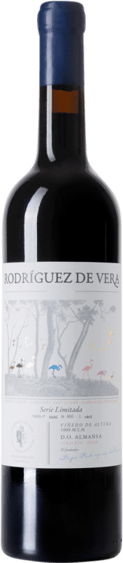 29,95 € Envío gratis | Vino tinto Pepe Rodríguez de Vera D.O. Almansa Castilla la Mancha España Merlot, Syrah, Cabernet Sauvignon, Garnacha Tintorera Botella 75 cl