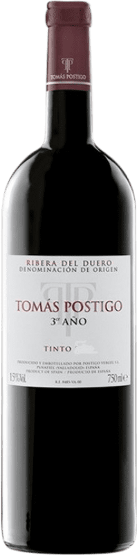 279,95 € Envío gratis | Vino tinto Tomás Postigo Tercer 3º Año D.O. Ribera del Duero Castilla y León España Tempranillo, Merlot, Cabernet Sauvignon, Malbec Botella Jéroboam-Doble Mágnum 3 L