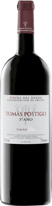 349,95 € Envío gratis | Vino tinto Tomás Postigo Tercer 3º Año D.O. Ribera del Duero Castilla y León España Tempranillo, Merlot, Cabernet Sauvignon, Malbec Botella Especial 5 L