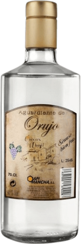 15,95 € Envío gratis | Orujo Aguardiente Casas de Abril Blanco Castilla la Mancha España Botella 70 cl