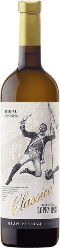 75,95 € Envoi gratuit | Vin blanc Hacienda López de Haro Classica Blanco Grande Réserve D.O.Ca. Rioja La Rioja Espagne Viura Bouteille 75 cl