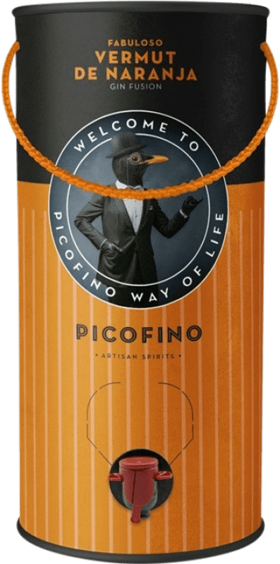 91,95 € Бесплатная доставка | Вермут Patito Ruso Picofino Gin Fusion Княжество Астурия Испания Специальная бутылка 3 L Naranja — Апельсин