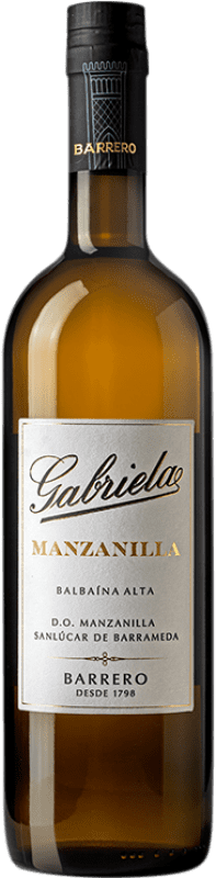 12,95 € 免费送货 | 强化酒 Barrero Gabriela Manzanilla D.O. Manzanilla-Sanlúcar de Barrameda 安达卢西亚 西班牙 Listán White 瓶子 75 cl