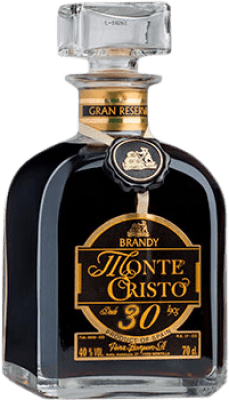 99,95 € Envío gratis | Brandy Pérez Barquero Monte Cristo Gran Reserva D.O. Montilla-Moriles Andalucía España 30 Años Botella 70 cl