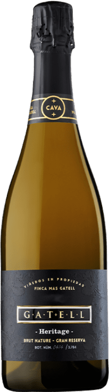 28,95 € Spedizione Gratuita | Spumante bianco Gatell Heritage Brut Nature Gran Riserva D.O. Cava Catalogna Spagna Macabeo, Xarel·lo, Chardonnay, Parellada Bottiglia 75 cl