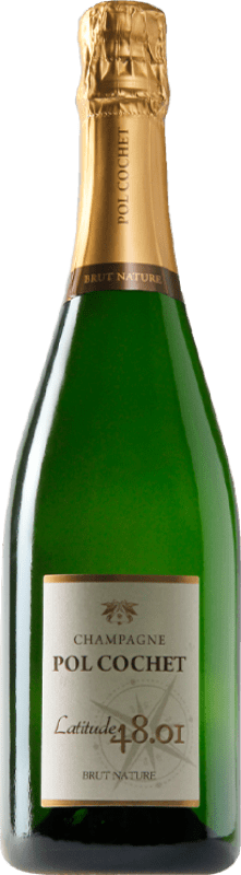 33,95 € 送料無料 | 白のスパークリングワイン Pol Cochet Latitude 48.01 Brut Nature — ブリュット・ナチュール A.O.C. Champagne シャンパン フランス Pinot Noir — ピノ・ノワール, Chardonnay — シャルドネ 75 cl